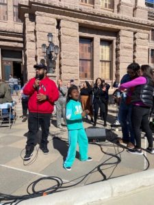 The Worship Society, Joel Salabarria and his daughter JaniYah inspired the crowd for the Texas Alliance for Life’s Rally for Life on Jan. 27 in Austin. (Photo by Shannon Jaquette)