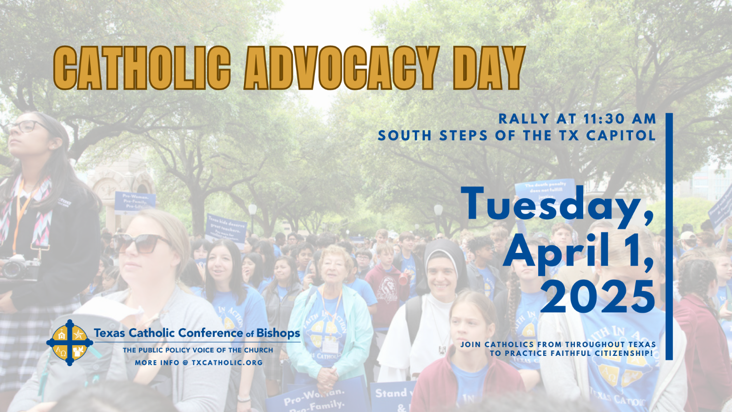 Contact your (arch)diocesan advocacy day coordinator to learn more about participating in visits with legislators and student participation in mock hearings. Click here to learn more.